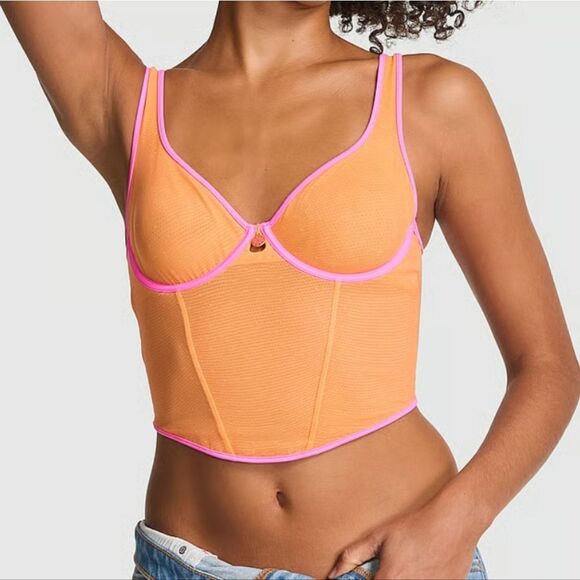 1322 NWT Victoria's Secret PINK Wink Charmed Fruit Corset Top Large - Picture 2 of 8